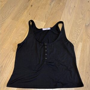 Project Social T Black Tank Top buttons size medium